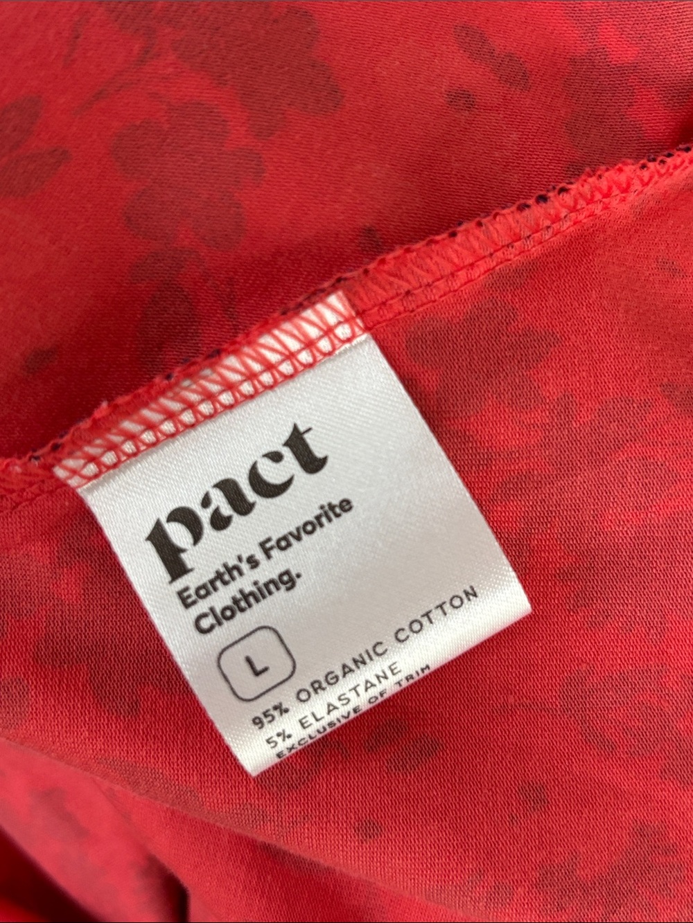 Pact Organic Fit & Flare Midi Dress Pink/Navy L - Picture 6 of 7